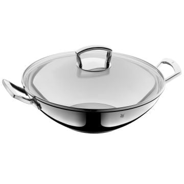 Wok mit Glasdeckel, 36 cm