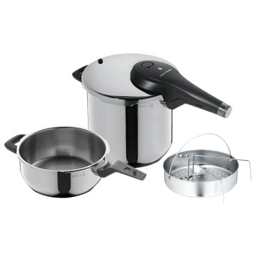 Perfect Premium One Pot Schnellkochtopf-Set mit Dampfgareinsatz, 6,5 und 3,0 Liter